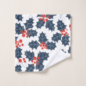 ホリーベリーオンホワイト バスタオルセット (ウォッシュタオル)