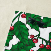 ホリーベリーオンホワイト ビーチタオル (インサイチュ)