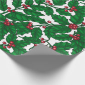 ホリーベリーオンホワイト ラッピングペーパー (角)