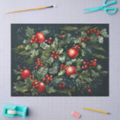 ホリーベリーオーナメントとパインデコップクラフトP 薄葉紙 (クラフト)