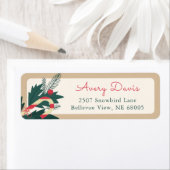 ホリーベリーキャンディスティッククリスマスホリデー ラベル (インサイチュ)