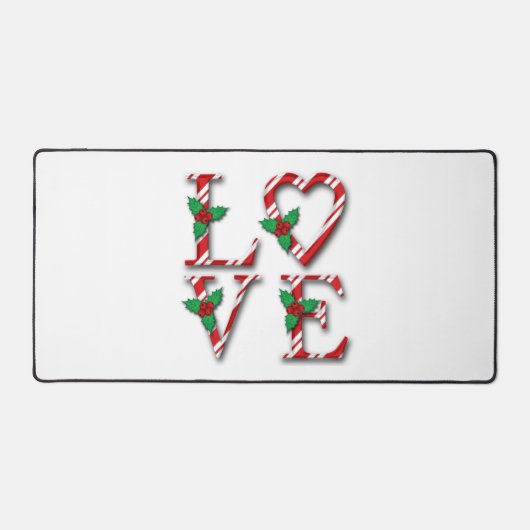 ホリーベリーキャンディーケインストライプズ大好きクリスマス デスクマット (正面)