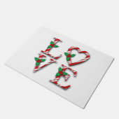 ホリーベリーキャンディーケインストライプズ大好きクリスマス ドアマット (アングル)