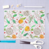 ホリーベリークランベリータンジェリンウォーターカラーフルーツ 薄葉紙 (クラフト)