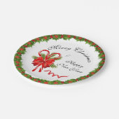 ホリーベリークリスマスアンドキャンディーキャン ペーパープレート (アングル)