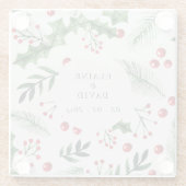 ホリーベリークリスマスウィンターウェディング ガラスコースター (裏面)