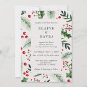 ホリーベリークリスマスウィンターウェディング 招待状 (正面)