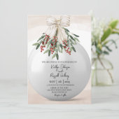 ホリーベリークリスマスオーナメント結婚式招待状 招待状 (スタンド正面)