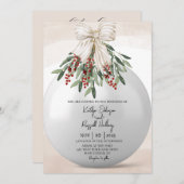 ホリーベリークリスマスオーナメント結婚式招待状 招待状 (正面/裏面)