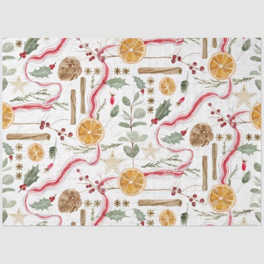 ホリーベリークリスマスシナモンオレンジの切り離し 薄葉紙 (正面)