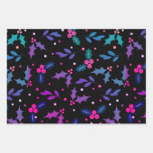 ホリーベリークリスマスシームレスパターン ラッピングペーパーシート (正面)