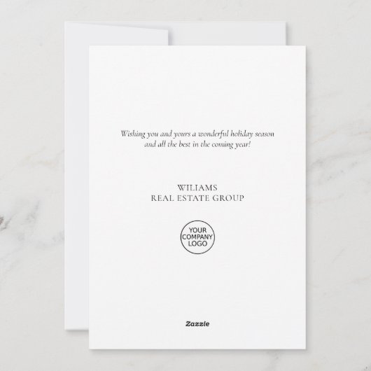 ホリーベリークリスマスツリーのグリーティ企業のング シーズンカード (裏面)