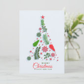 ホリーベリークリスマスツリーのグリーティ企業のング シーズンカード (スタンド正面)