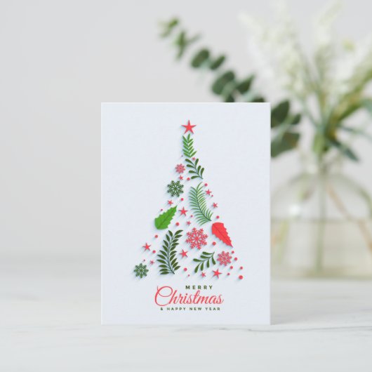 ホリーベリークリスマスツリーのグリーティ企業のング シーズンポストカード (スタンド正面)