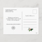 ホリーベリークリスマスツリーグリーティングホ企業のリ シーズンポストカード (裏面)