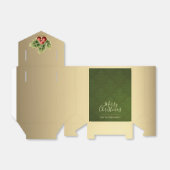 ホリーベリークリスマスパーソナライズされたグリーンダマスク フェイバーボックス (折り畳みなし)