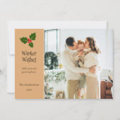 ホリーベリークリスマスパーソナライズされたホリデーカード シーズンカード (正面)