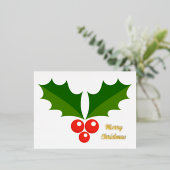 ホリーベリークリスマスフォイルホリデーポストカード 箔シーズンポストカード (立ち正面)
