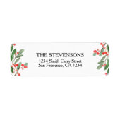 ホリーベリークリスマスホリデイ差出人住所ラベル ラベル (正面)