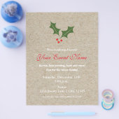 ホリーベリークリスマスホリデーイベントフライヤーポスター チラシ (シングル)