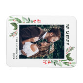 ホリーベリークリスマスホリデーフォト マグネット (横)