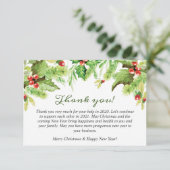 ホリーベリークリスマスホリデ企業のーサンキュー  サンキューカード (スタンド正面)