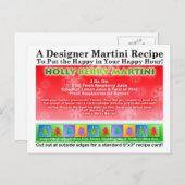 ホリーベリークリスマスマルティーニレシピはがき ポストカード (正面/裏面)