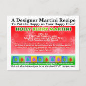 ホリーベリークリスマスマルティーニレシピはがき ポストカード (正面)