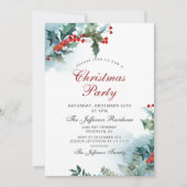 ホリーベリークリスマスミストレトーホリデーパーティー 招待状 (正面)