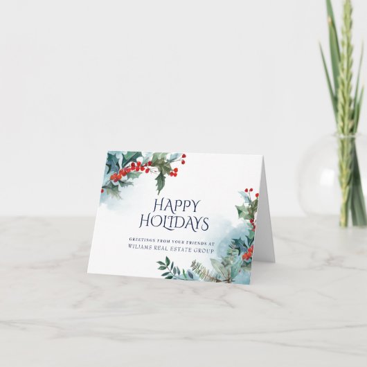 ホリーベリークリスマスミストレ企業のート シーズンカード (正面)