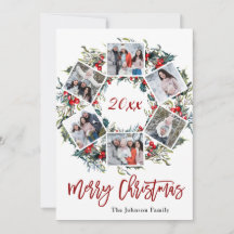 ホリーベリークリスマスリース6 PHOTO Greeting