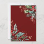 ホリーベリークリスマス結婚のブライダルブランチ 招待状 (裏面)