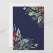 ホリーベリークリスマス結婚のブライダルブランチ 招待状 (裏面)