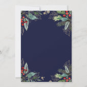 ホリーベリークリスマス結婚のリハーサルディナー 招待状 (裏面)