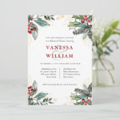 ホリーベリークリスマス結婚のリハーサルディナー 招待状 (スタンド正面)