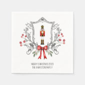 ホリーベリークレストナツクラッカークリスマスナプキン スタンダードカクテルナプキン (正面)