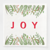 ホリーベリーグリーナリーホリデーパーティーペーパーナプキン (正面)