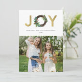 ホリーベリーゴールドグリーンジョイリースクリスマスフォト シーズンカード (スタンド正面)
