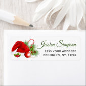 ホリーベリーサンタハットクリスマス差出人住所 ラベル (インサイチュ)