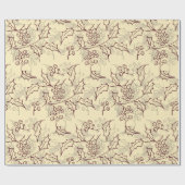 ホリーベリーシームレスデザイン ラッピングペーパー (フラット)