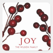 ホリーベリージョイクリスマスホリデー スクエアシール (正面)