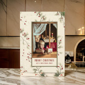 ホリーベリーズクリーム ミニマリスト フラットホリデーカード シーズンカード