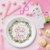 ホリーベリーズパインリースホリデイブライダルシャワー ペーパープレート (パーティー)
