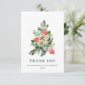 ホリーベリーツリークリスマスグリーティングホリデー サンキューカード (スタンド正面)