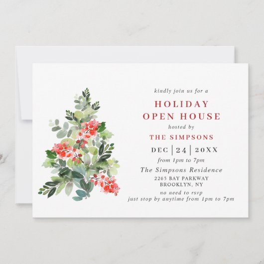 ホリーベリーツリークリスマスホリデーオープンハウス 招待状 (正面)