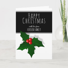 ホリーベリーツリープラントハッピークリスマス シーズンカード