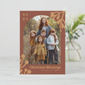 ホリーベリーテラコッタクリスマスフォトアーチ シーズンカード (スタンド正面)