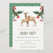 ホリーベリーディアホリデ企業のィーパーティー招待状 シーズンカード (正面/裏面)