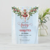 ホリーベリーディセンバー誕生フラワーフェアリー誕生日 招待状 (スタンド正面)