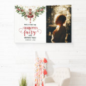 ホリーベリーディセンバー誕生フラワーフェアリー誕生日 横断幕 (インサイチュ)